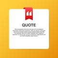 Quote background . Creative Modern Material Design Quote template. Vector illustration. Royalty Free Stock Photo